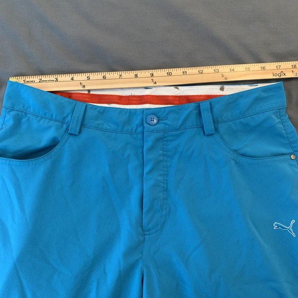 Puma Pants Mens 34x32 Blue Stretch Golf Khakis Polyester Spandex Performance - Picture 6 of 13